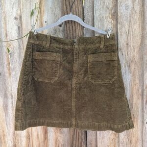 Madewell Green Mini Skirt Casual Corduroy